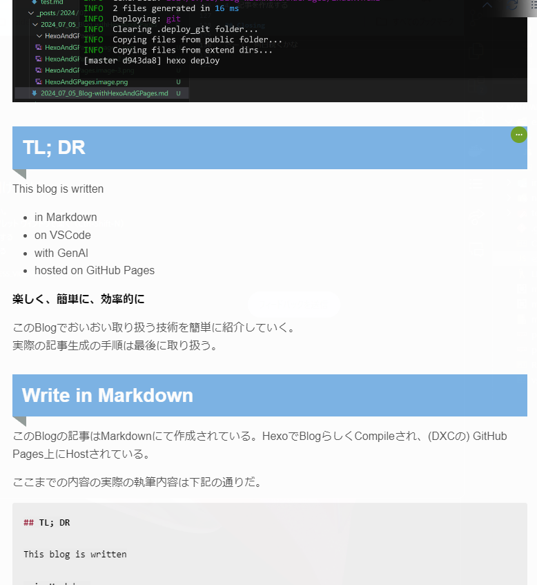 CompileされたMarkdown with VSCode Preview